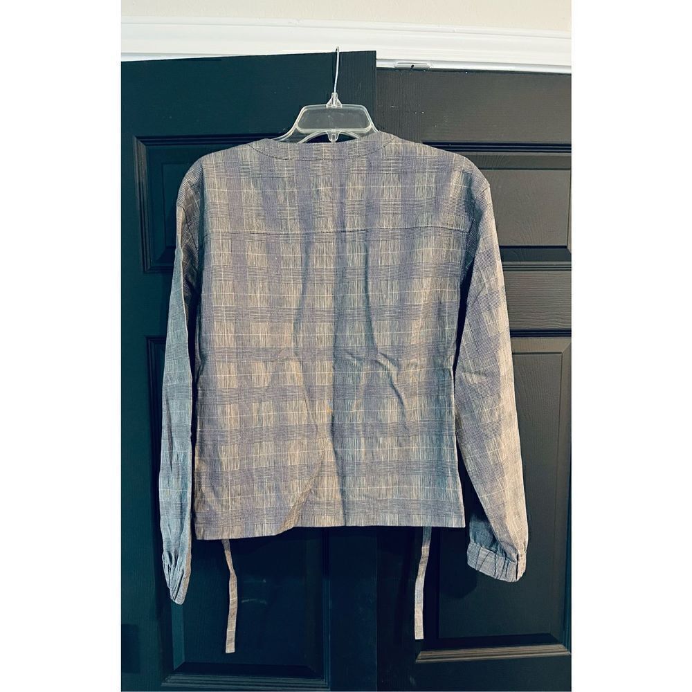 b new york Women's Linen Zip Front Jacket, Prince of Wales Check - Picture 3 of 4